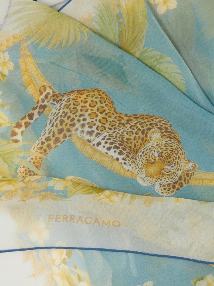 Jungle print silk scarf Gallery image 2