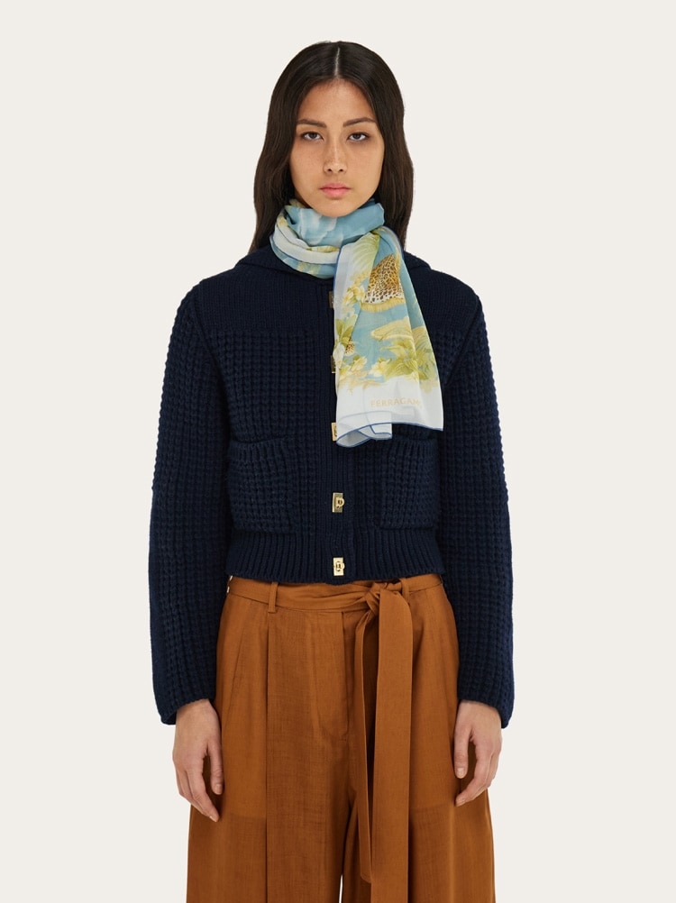 Jungle print silk scarf Gallery image 3