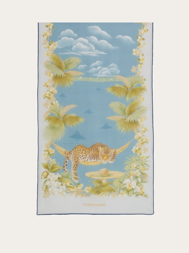 Jungle print silk scarf Gallery image 5