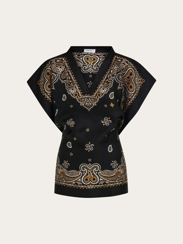Poncho stampa Arabesque Gallery image 1