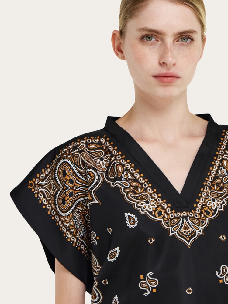 Poncho stampa Arabesque Gallery image 2