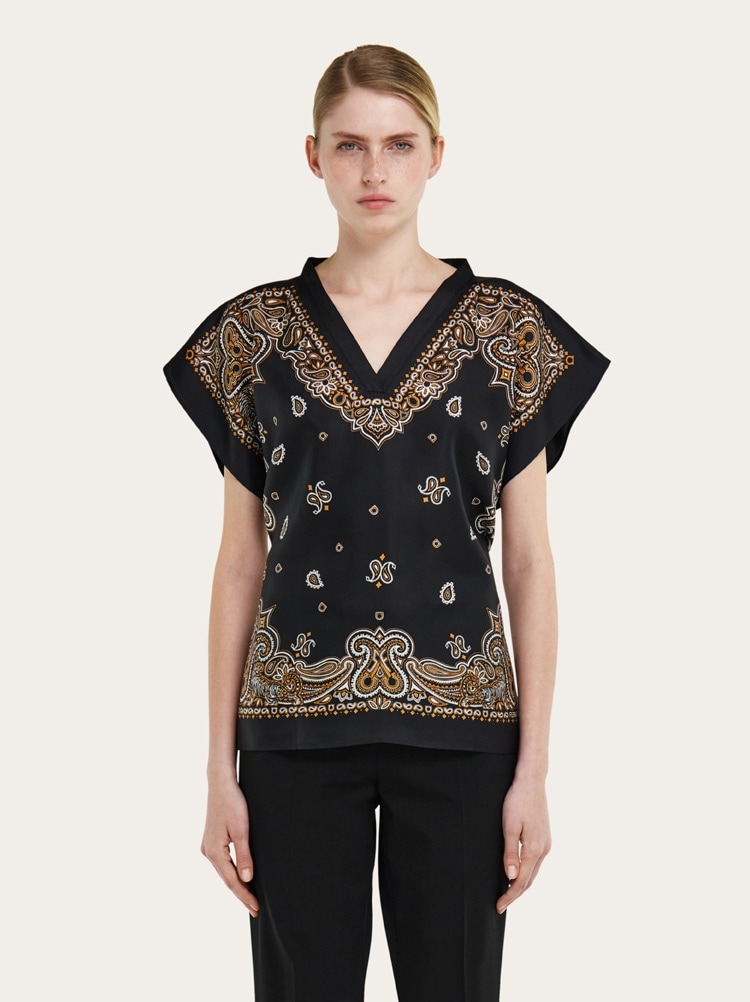 Poncho stampa Arabesque Gallery image 3