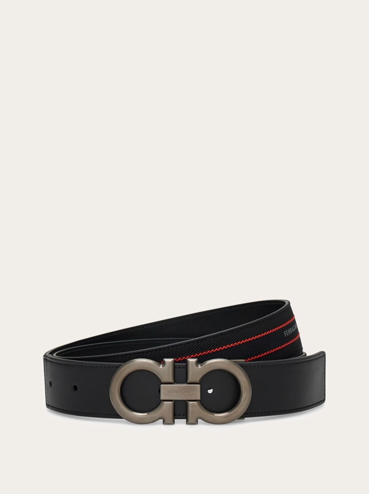Reversible and adjustable Gancini belt Gallery image 1