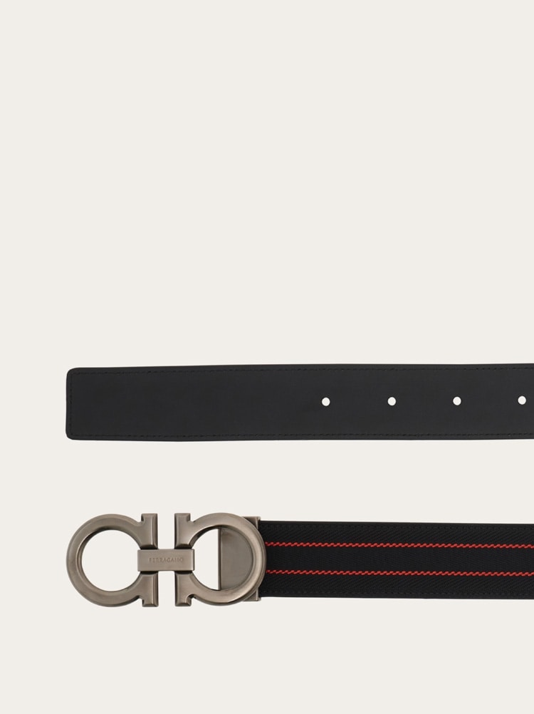 Reversible and adjustable Gancini belt Gallery image 2