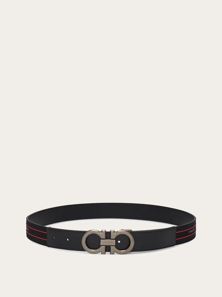 Reversible and adjustable Gancini belt Gallery image 3