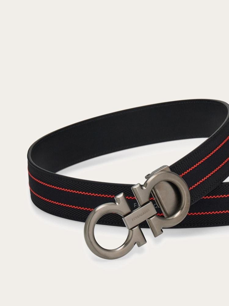 Reversible and adjustable Gancini belt Gallery image 4