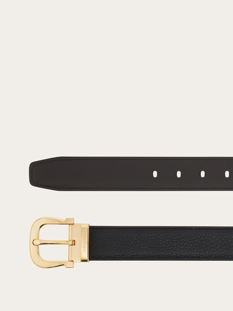 Reversible and adjustable Gancini belt Gallery image 2