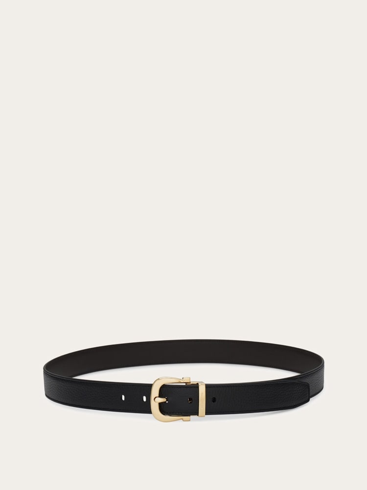 Reversible and adjustable Gancini belt Gallery image 3