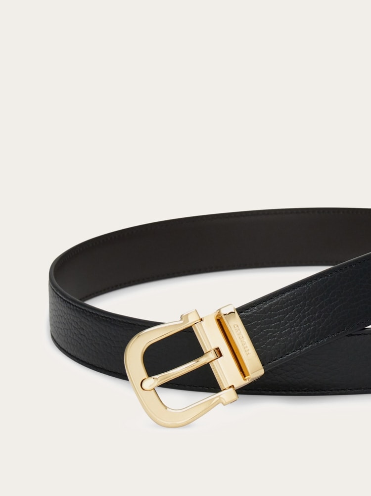 Reversible and adjustable Gancini belt Gallery image 5