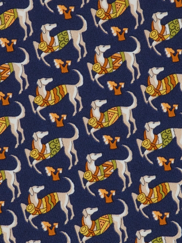 Cravatta in seta stampa Segugio Gallery image 2