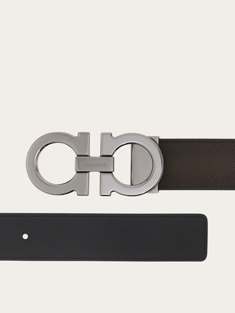 Reversible and adjustable Gancini belt Gallery image 2