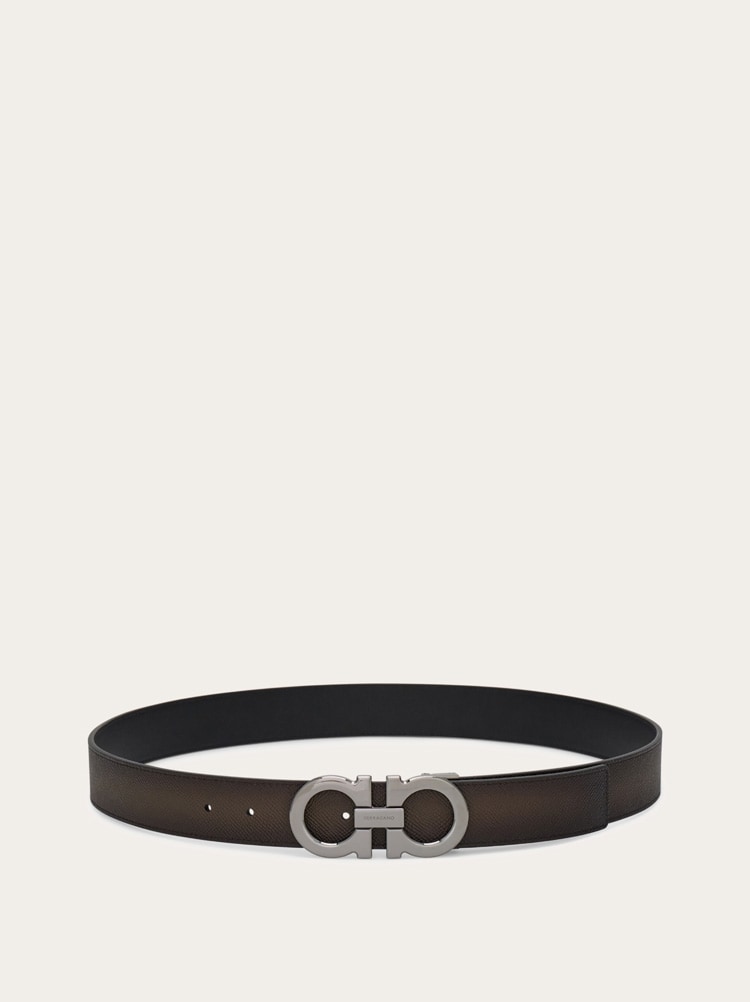 Reversible and adjustable Gancini belt Gallery image 3