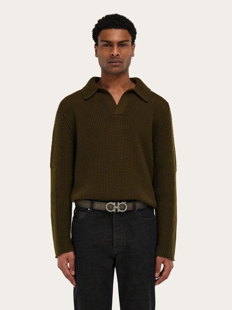 Reversible and adjustable Gancini belt Gallery image 4