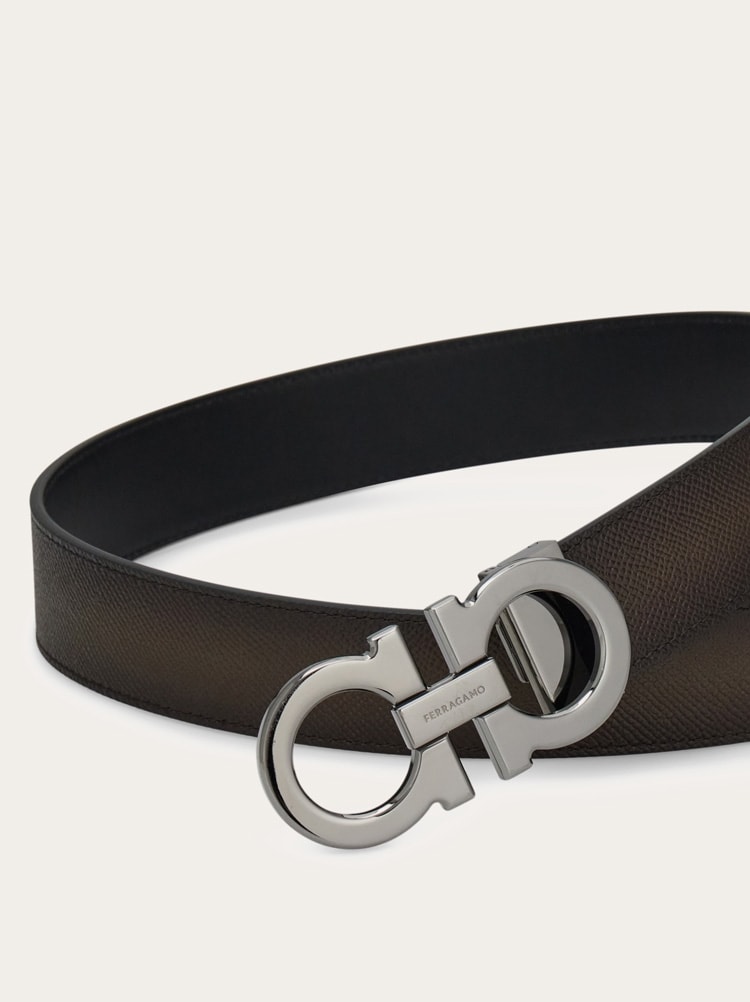 Reversible and adjustable Gancini belt Gallery image 5