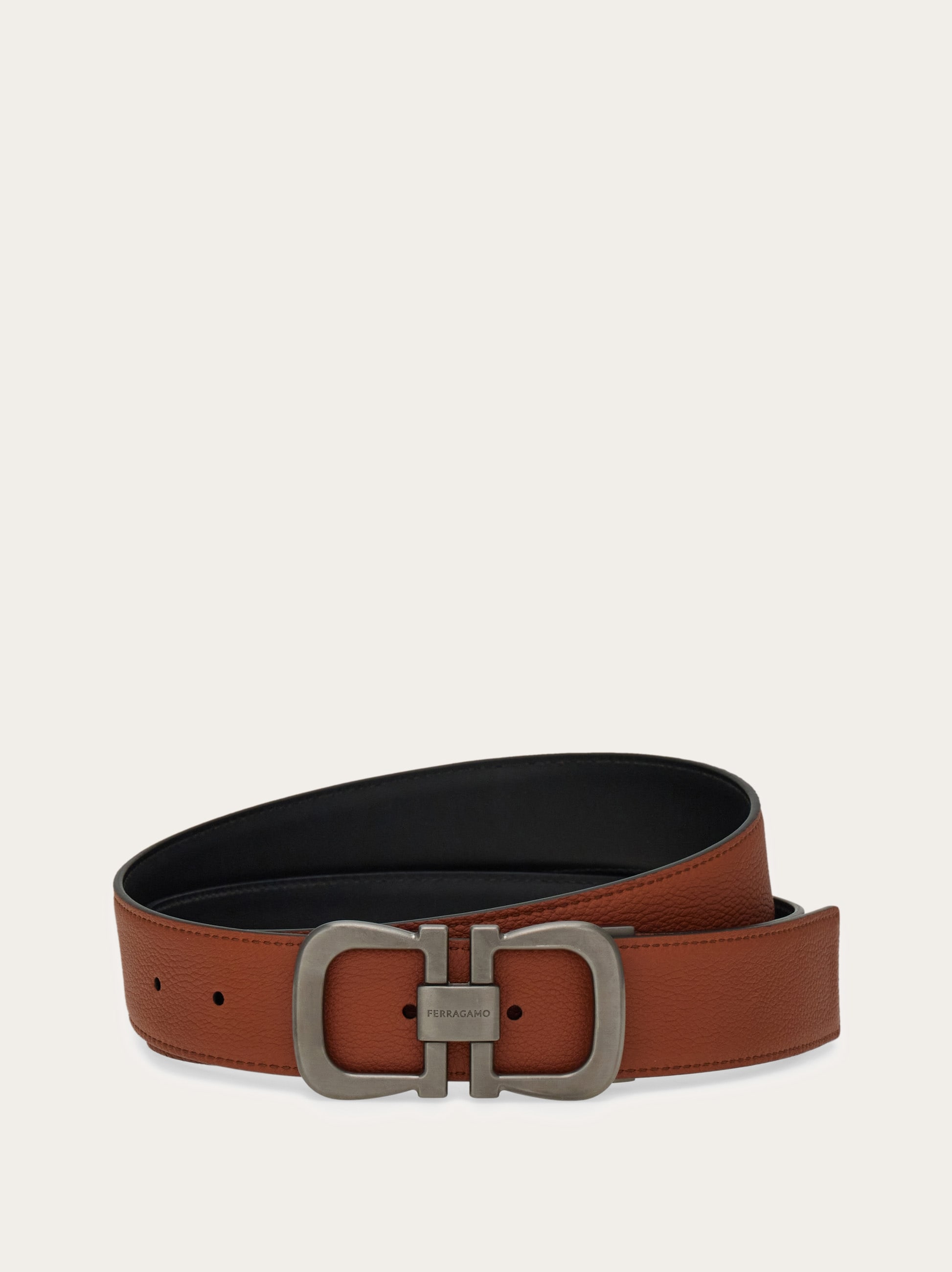 Reversible and adjustable Gancini belt - Men | Ferragamo