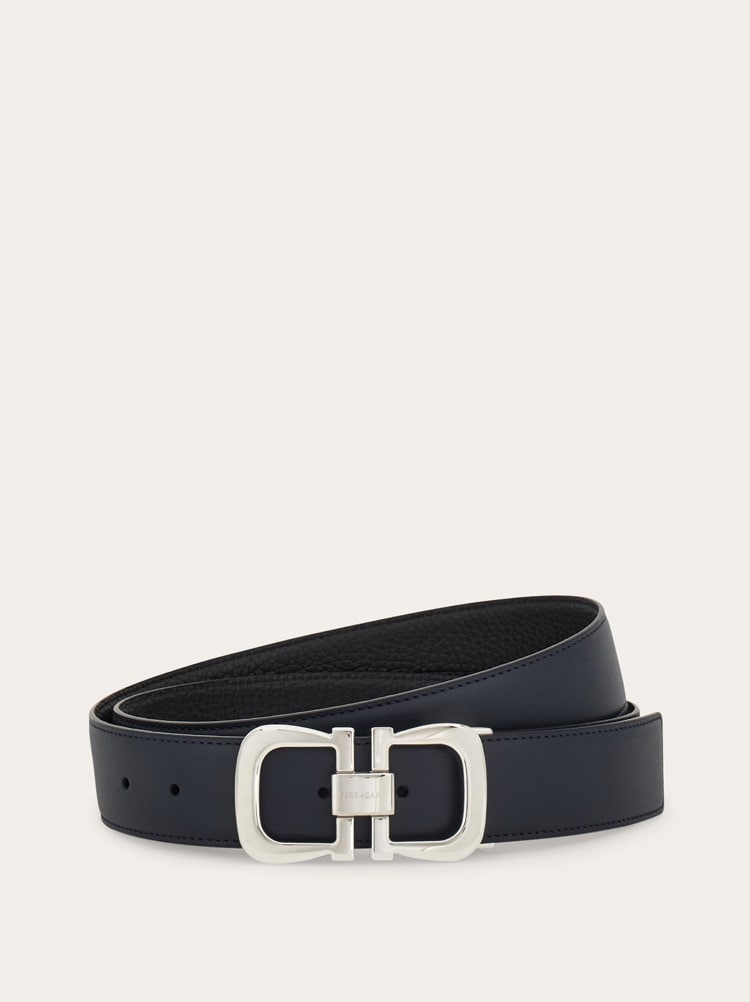 Reversible and adjustable Gancini belt Gallery image 1