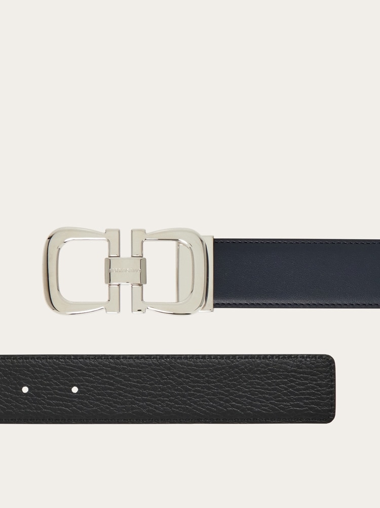 Reversible and adjustable Gancini belt Gallery image 2