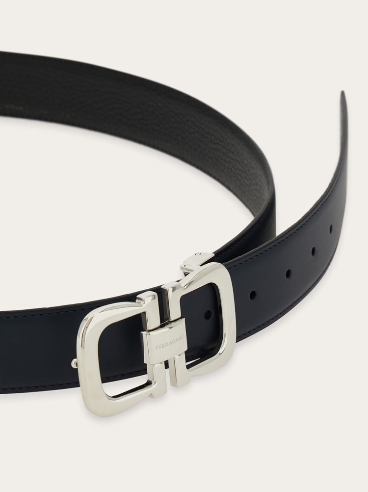 Reversible and adjustable Gancini belt Gallery image 5