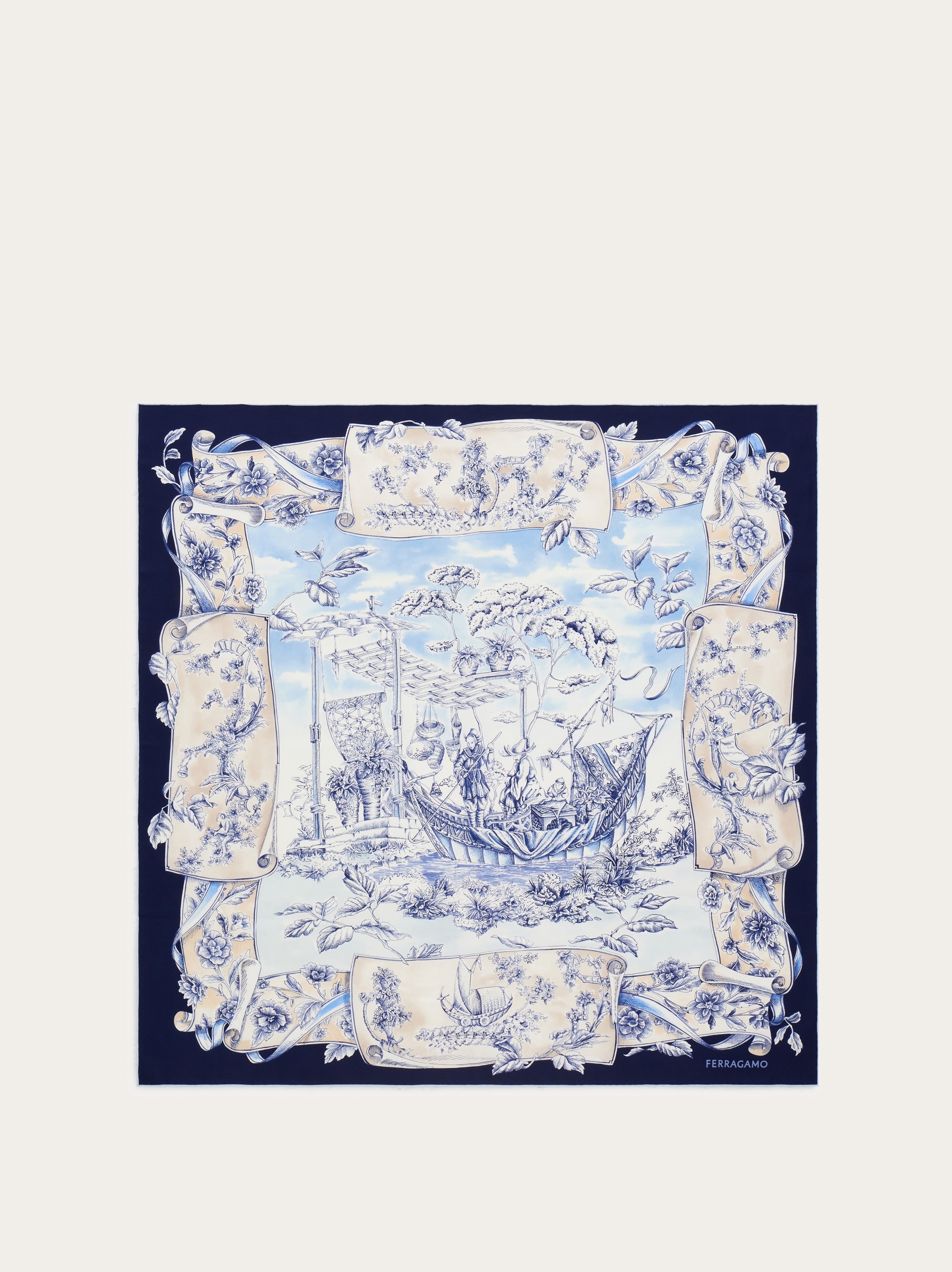 Voyage print silk scarf - Women | Ferragamo