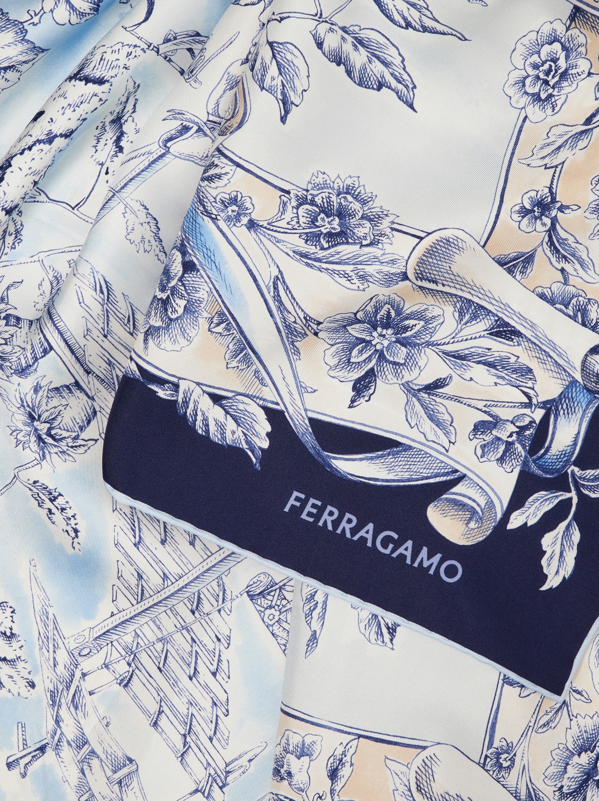 Voyage print silk scarf - Women | Ferragamo