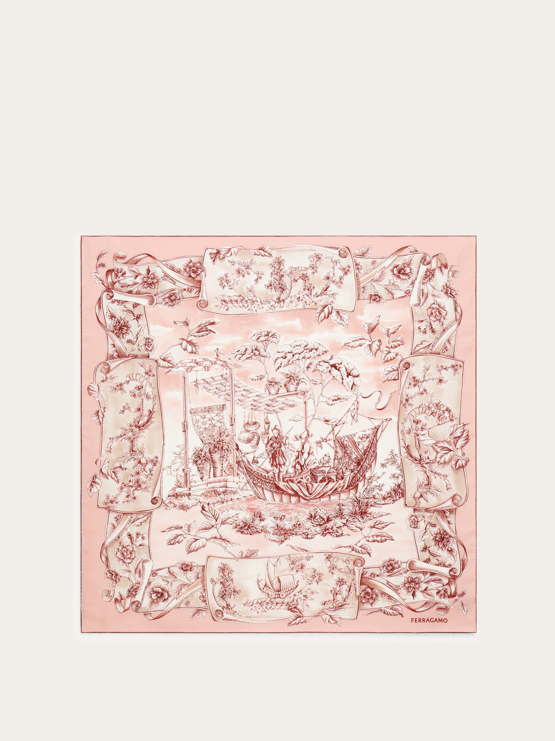 Voyage print silk scarf - Women | Ferragamo