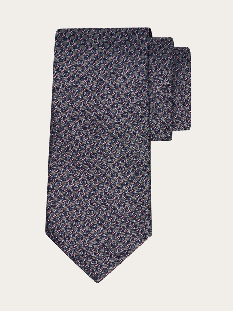 Gancini silk jacquard tie Gallery image 1