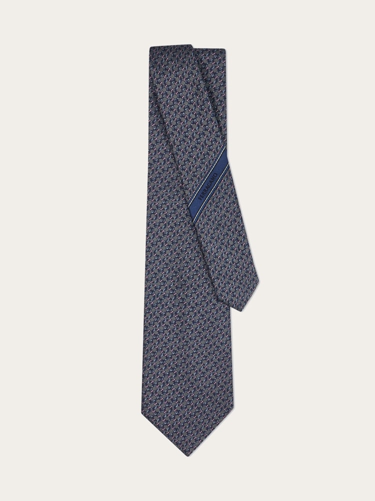 Gancini silk jacquard tie Gallery image 3