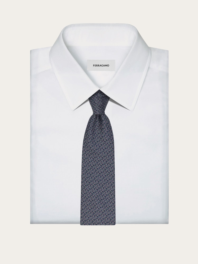 Gancini silk jacquard tie Gallery image 4
