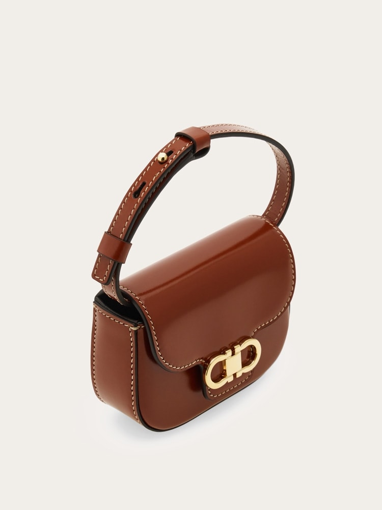 Double Gancini North-South crossbody bag (XS) Gallery image 2