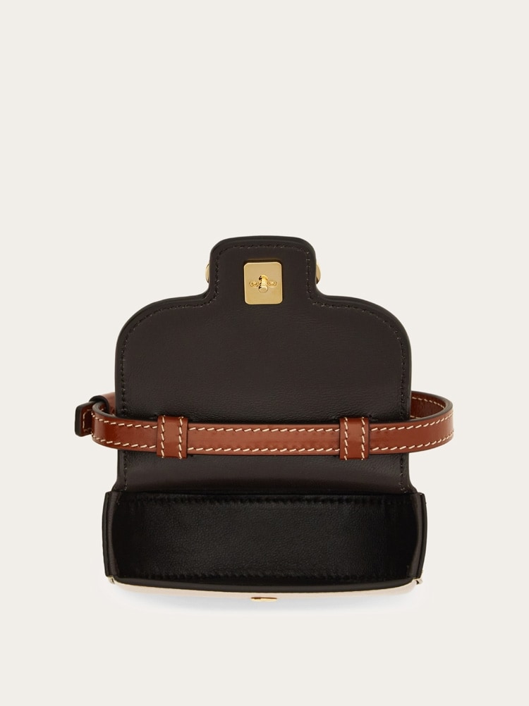 Double Gancini North-South crossbody bag (XS) Gallery image 4