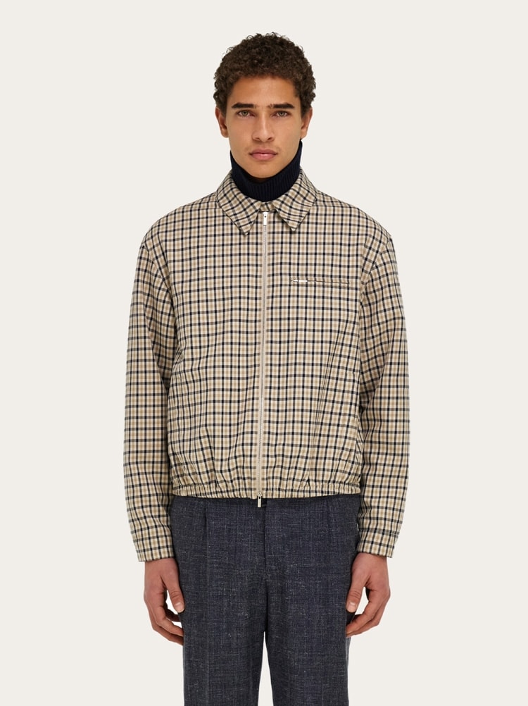 Chaqueta bomber de tejido de cuadros Gallery image 2
