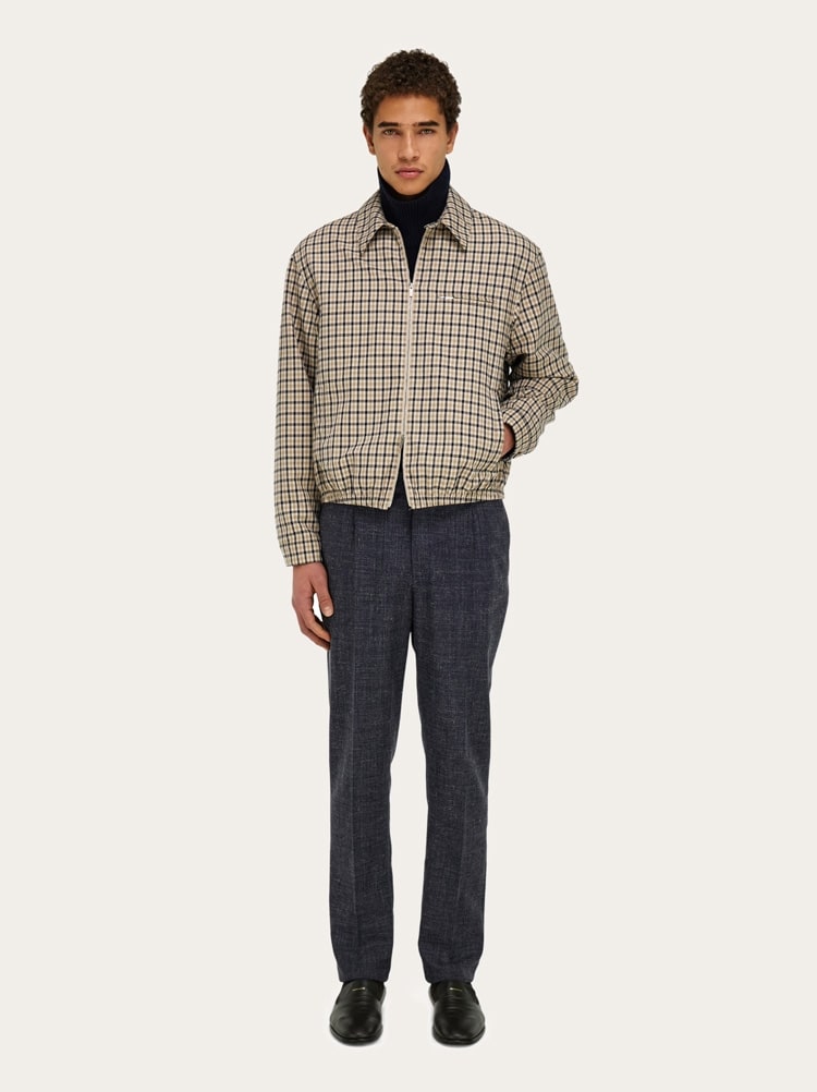Chaqueta bomber de tejido de cuadros Gallery image 6