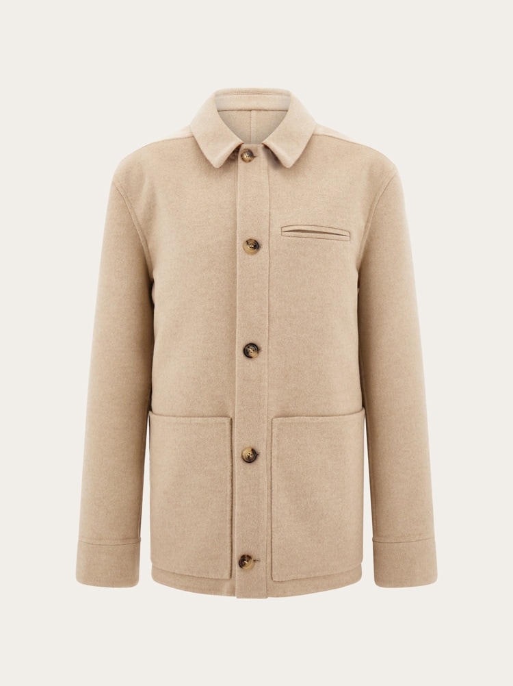 Blouson en faille de laine et cachemire Gallery image 1