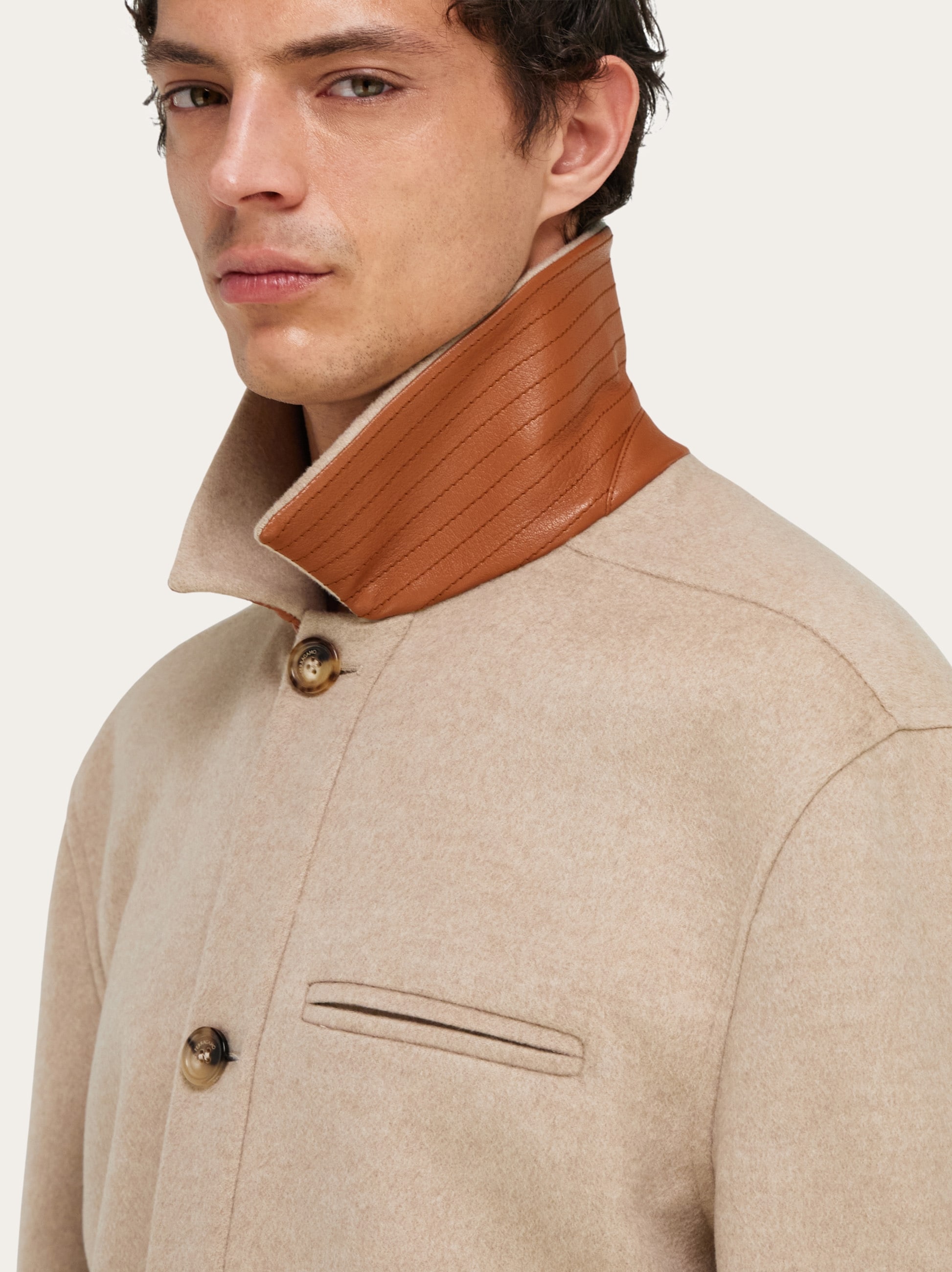 Double wool and cashmere blouson - Men | Ferragamo