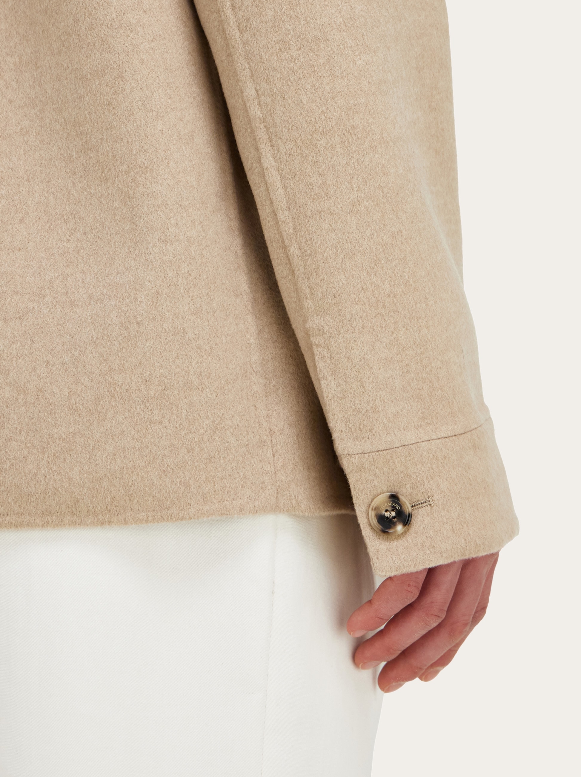 Double wool and cashmere blouson - Men | Ferragamo