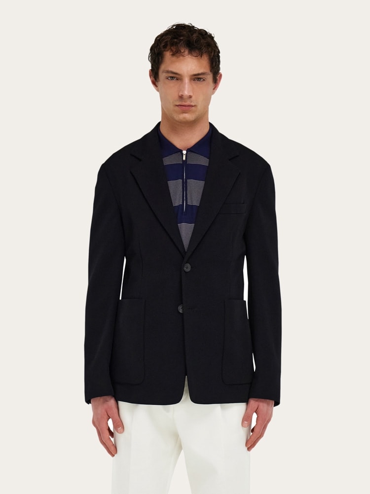 Blazer monopetto in jersey Gallery image 2