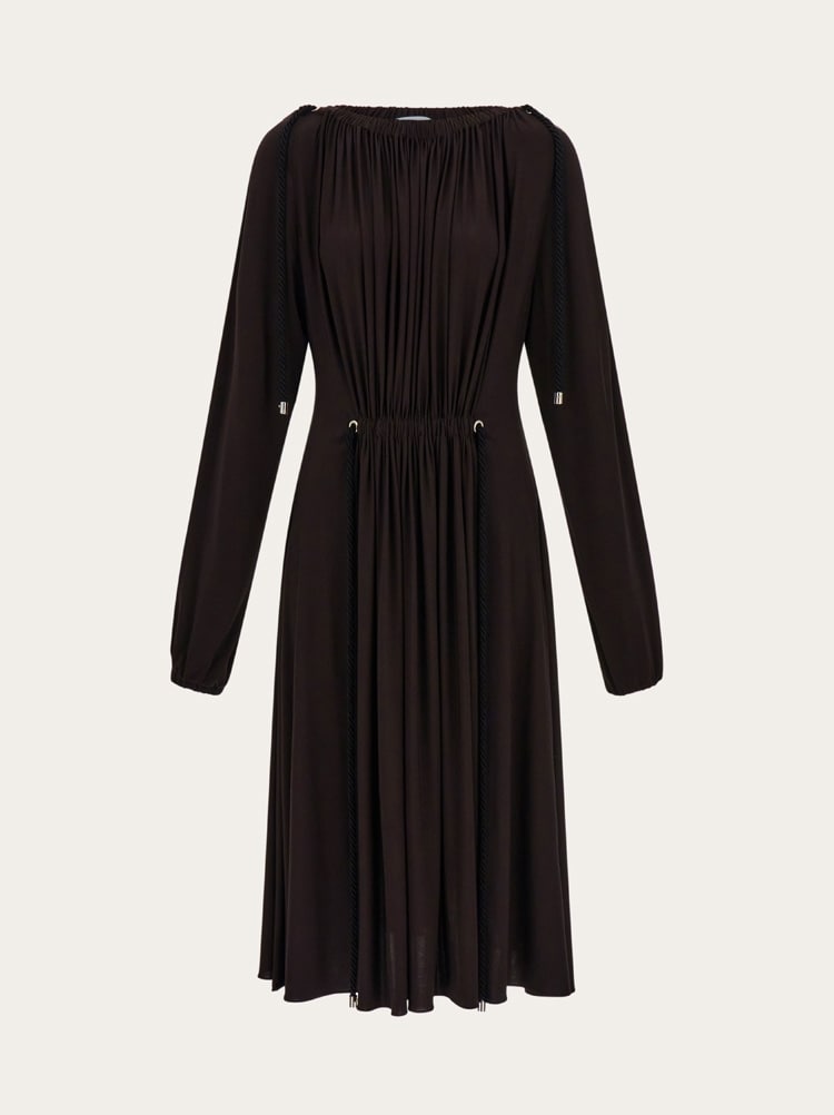 Viscose dress with gathered detailing Gallery image 1