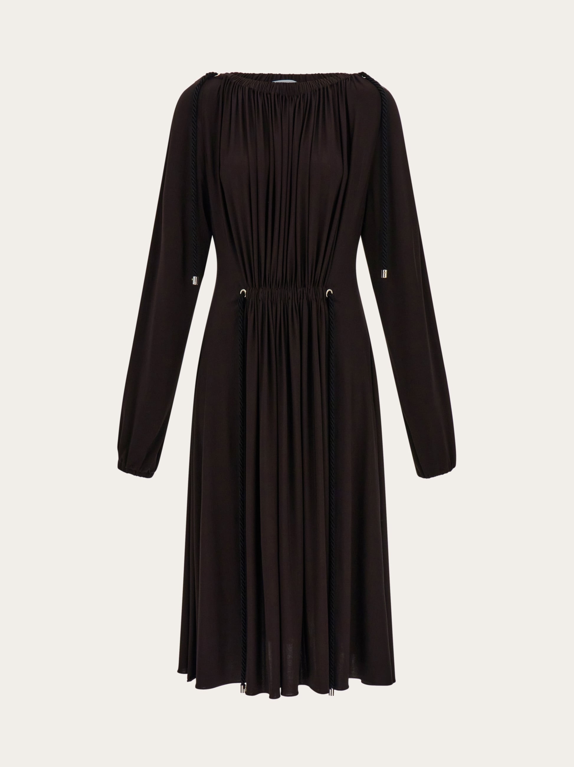 Salvatore Ferragamo ロングワンピース xs Viscose dress with gathered detailing - Women | Ferragamo