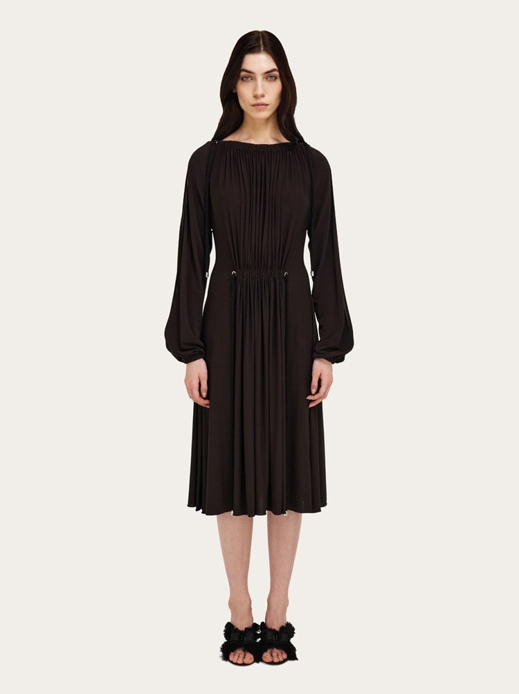 Viscose dress with gathered detailing Gallery image 2