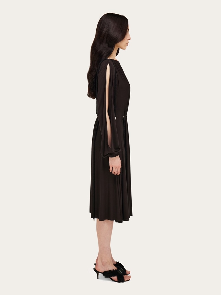 Viscose dress with gathered detailing Gallery image 3