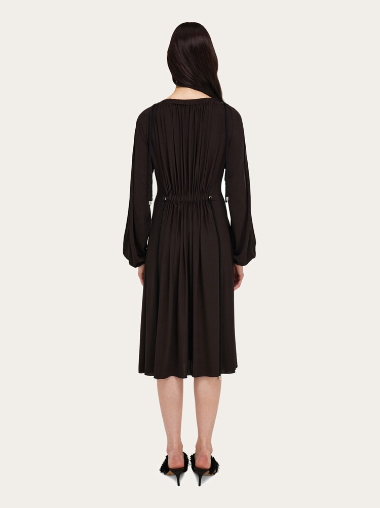 Viscose dress with gathered detailing Gallery image 4