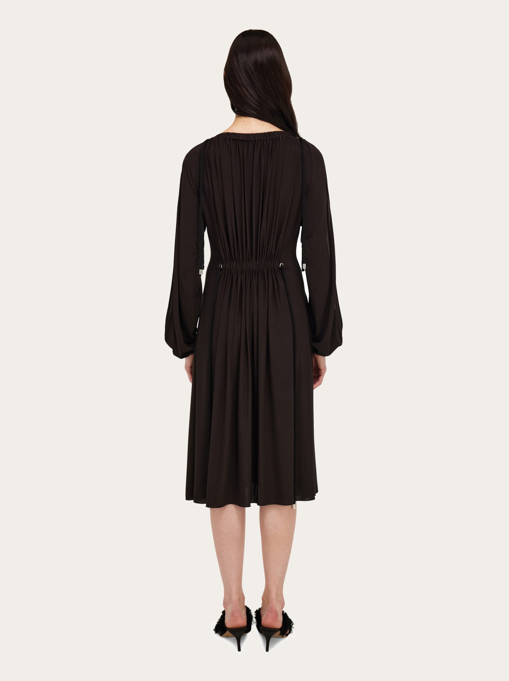 Viscose dress with gathered detailing - Women | Ferragamo