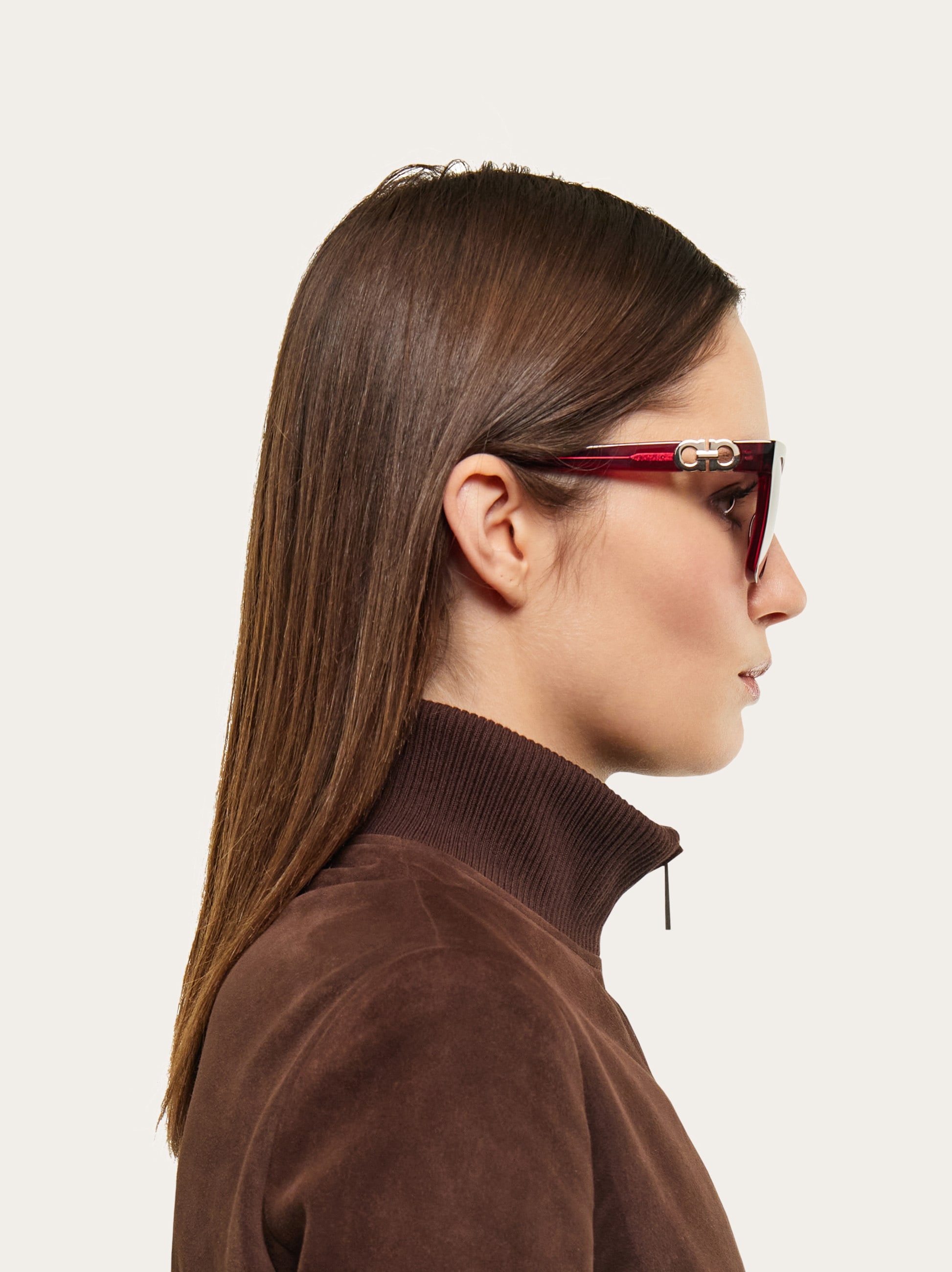 Brand New Authentic Salvatore Ferragamo Gancini Square Sunglasses Rectangular frame sunglasses - Women | Ferragamo main image 4