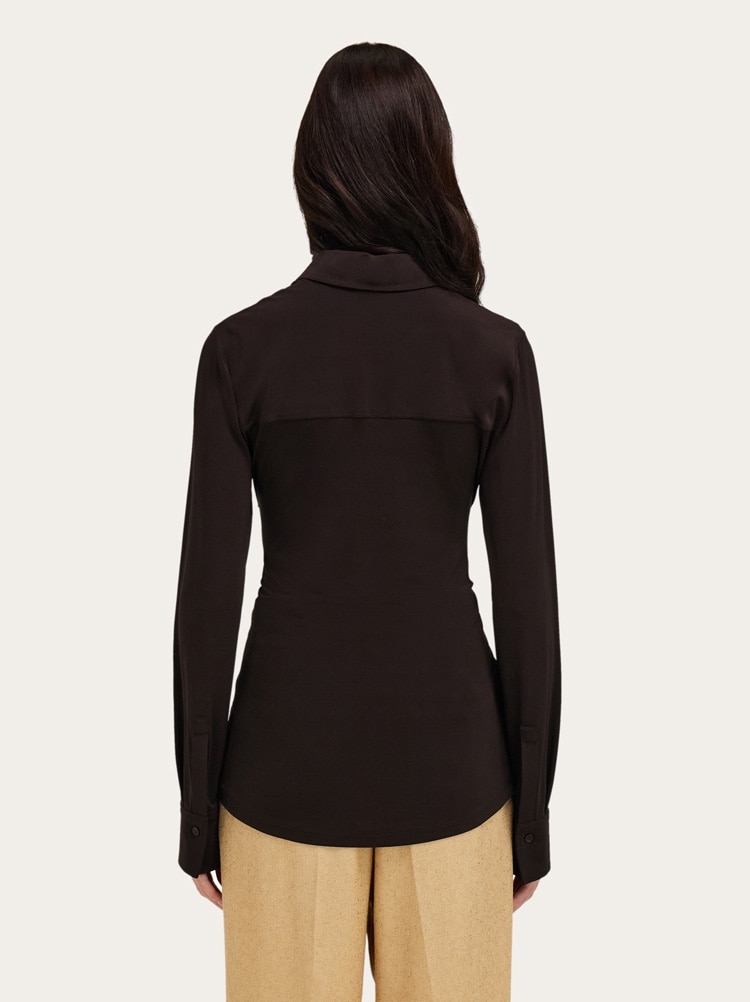 Viscose shirt with gathered waist Gallery image 3