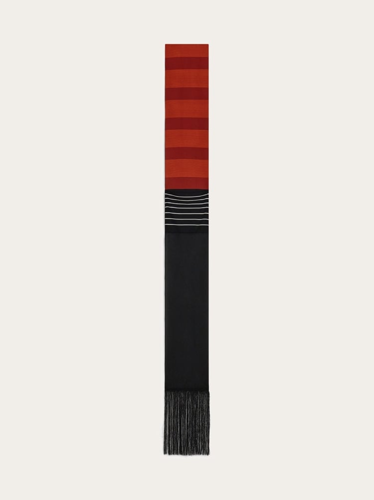 Long scarf with fringe detail Gallery image 1