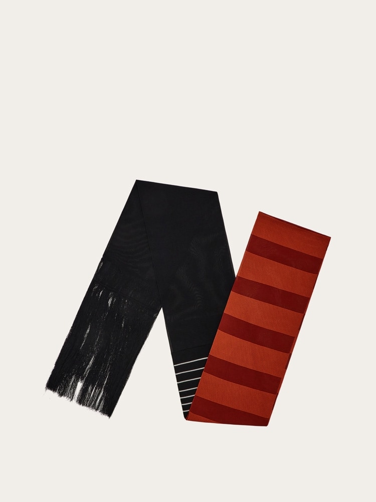 Long scarf with fringe detail Gallery image 2