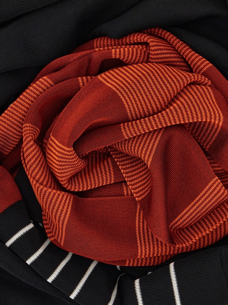 Long scarf with fringe detail Gallery image 4