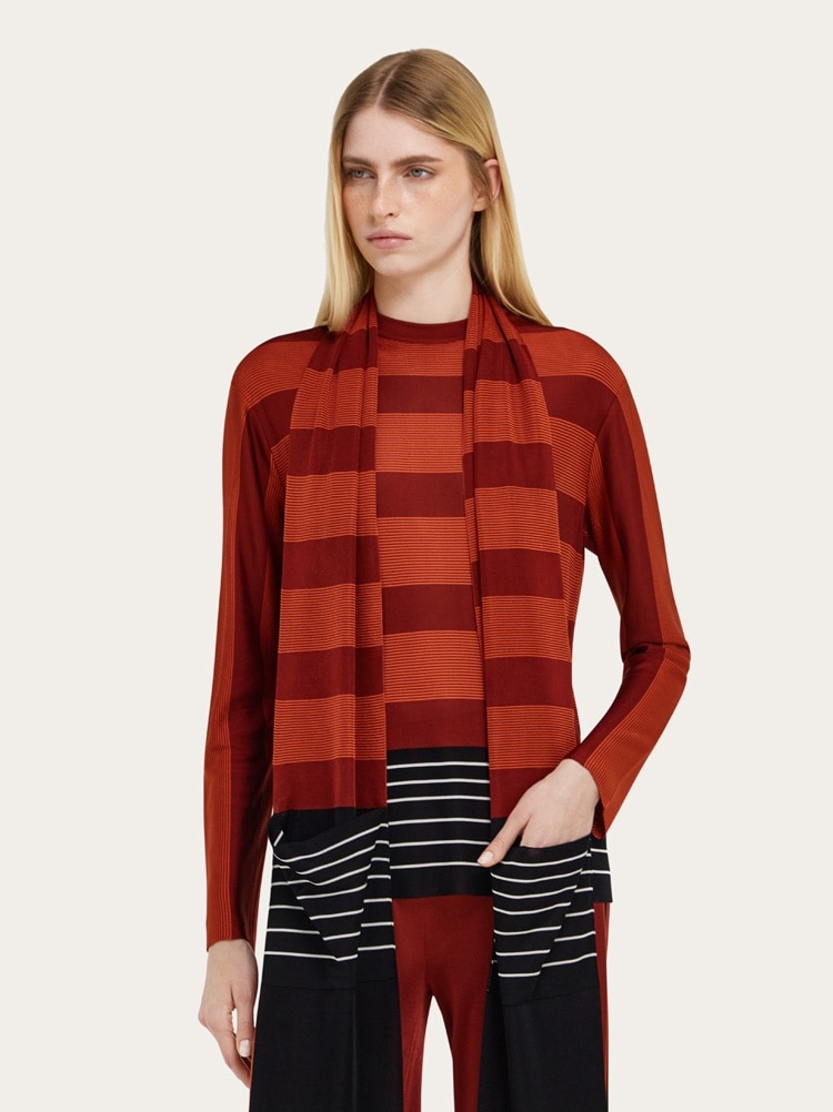 Long scarf with fringe detail Gallery image 6
