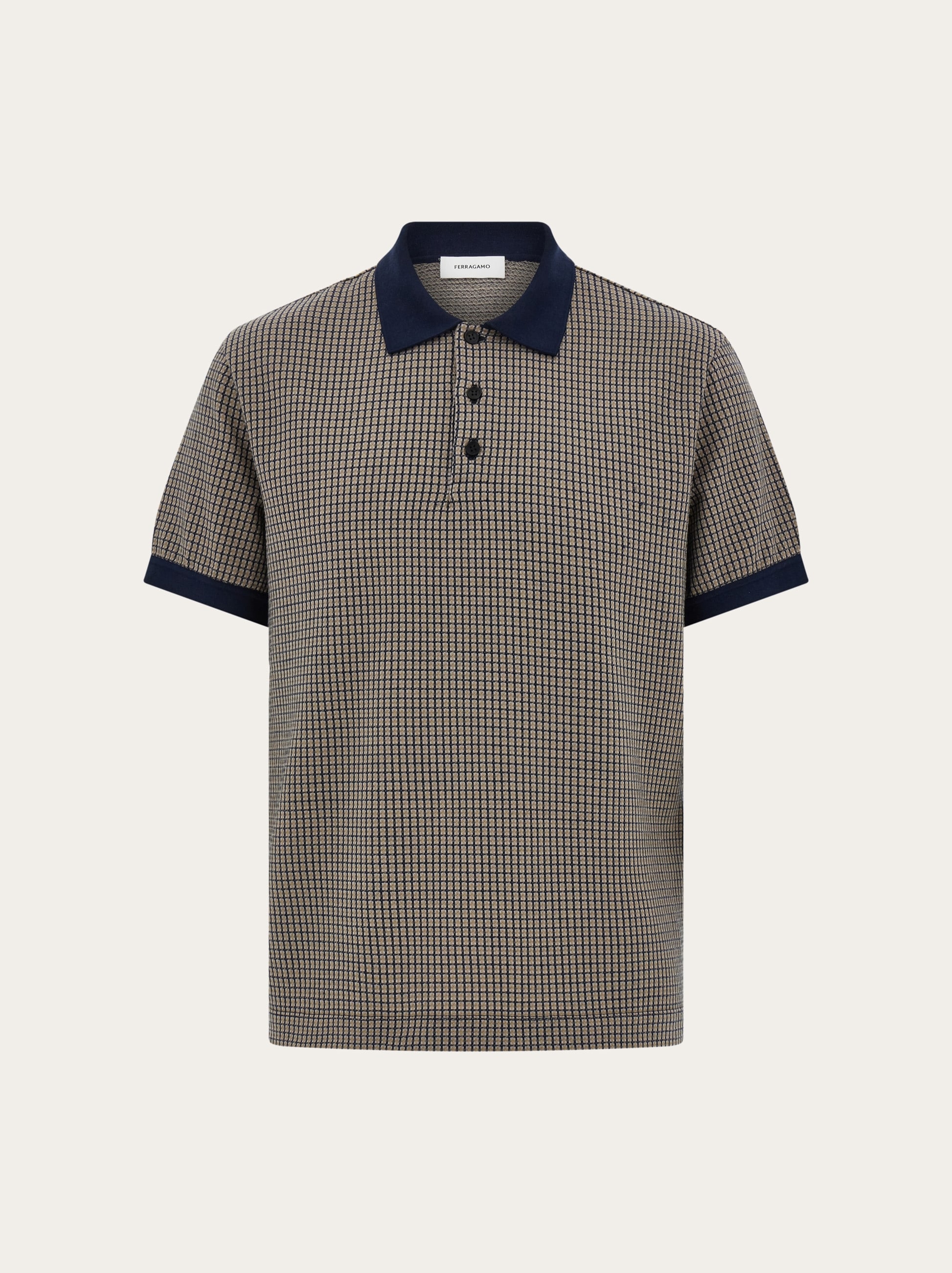 Short sleeve micro check polo - Men | Ferragamo