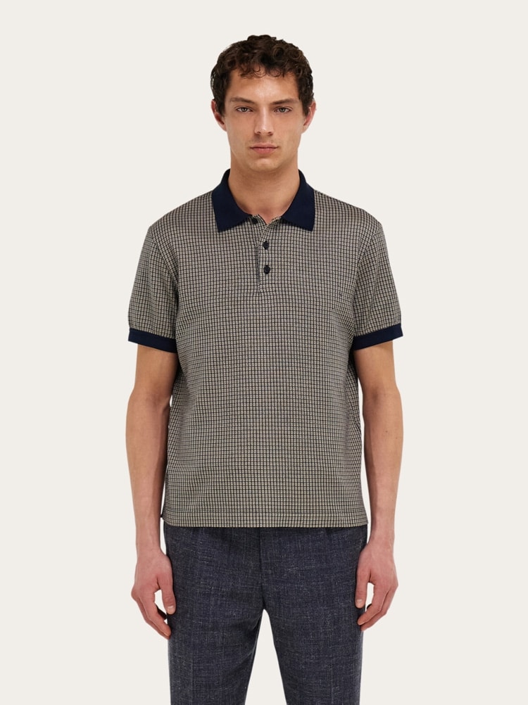Polo de manga corta microcuadros Gallery image 2